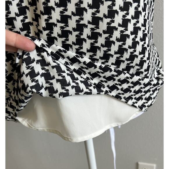 Y2K Express Houndstooth Halter Tank Top S Spaghetti Cut Out Club Party Retro Fun - Picture 4 of 10